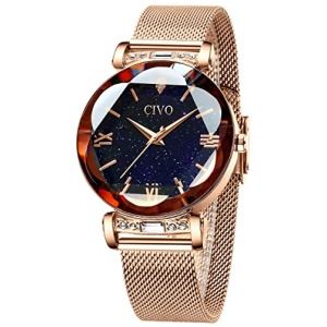Montre pour Femme très fine, couleur Or rose, étanche et inoxydable