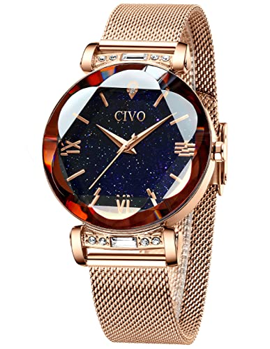 Montre pour Femme très fine, couleur Or rose, étanche et inoxydable