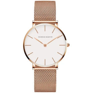 Montre pour Femme très fine, couleur Or rose, étanche et inoxydable
