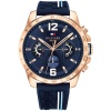 Tommy Hilfiger Montre Analogique Multifunction à Quartz pour Homme avec Bracelet en Silicone, Acier Inoxydable ou Cuir - Disponible en différentes Couleurs