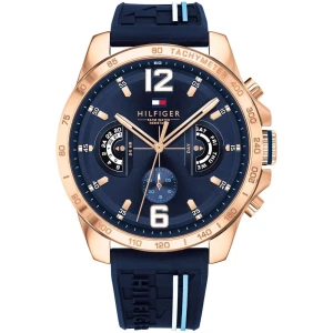 Tommy Hilfiger Montre Analogique Multifunction à Quartz pour Homme avec Bracelet en Silicone, Acier Inoxydable ou Cuir - Disponible en différentes Couleurs