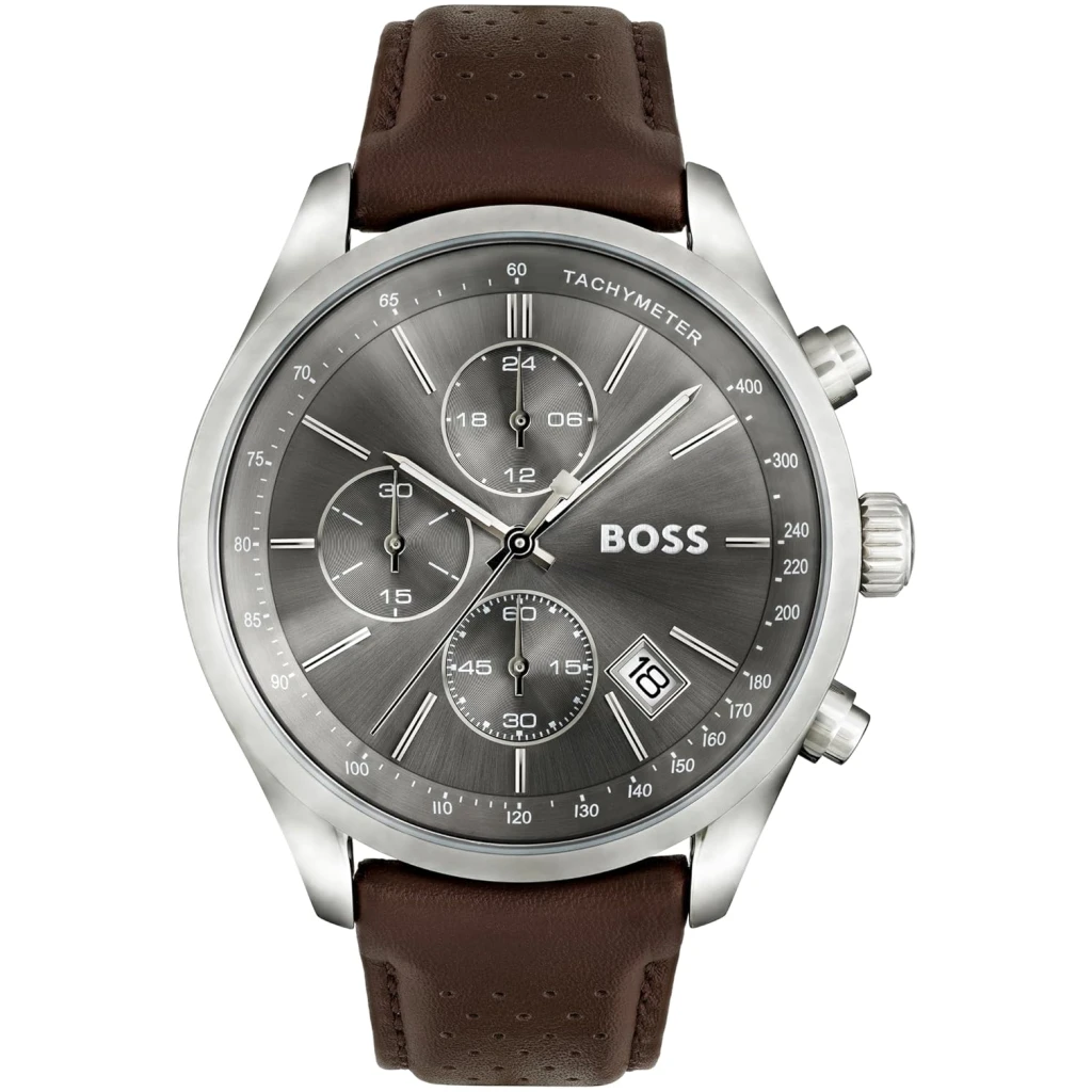 BOSS Montre Chronographe à Quartz pour homme avec Bracelet en cuir Marron - 1513476