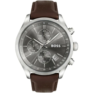 BOSS Montre Chronographe à Quartz pour homme avec Bracelet en cuir Marron - 1513476