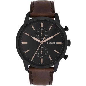 Fossil Montre pour Homme Townsman, boîtier de 44 mm, Mouvement Chronographe à Quartz, Bracelet en Cuir