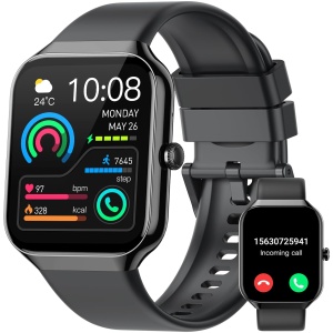 Montre Connectée Homme Femme, 1.96"HD Smartwatch avec Appel Bluetooth, 113+Sportifs Montre Sport Podometre Sommeil Moniteur Cardiofrequencemetre SpO2, Montre Intelligente Etanche IP68 pour Android/iOS