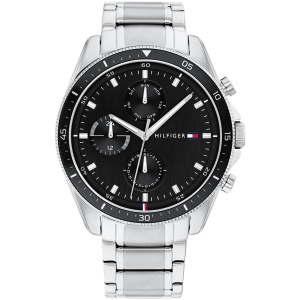 Tommy Hilfiger Montre Analogique Multifunction à Quartz pour Homme avec Bracelet en Acier Inoxydable Argenté - 1791835