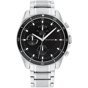 Tommy Hilfiger Montre Analogique Multifunction à Quartz pour Homme avec Bracelet en Acier Inoxydable Argenté - 1791835