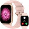 Montre connectée femme avec appel Bluetooth et IP68 rose - vue 2