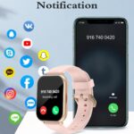 Montre connectée femme avec appel Bluetooth et IP68 rose - vue 3