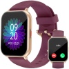 Montre connectée femme avec appel Bluetooth et suivi du cycle menstruel, violet