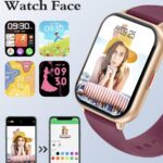 Montre connectée femme avec appel Bluetooth et suivi du cycle menstruel, violet - vue 6