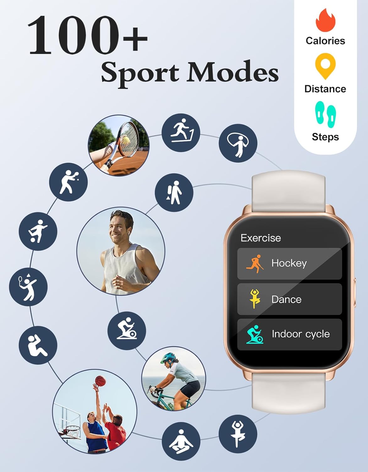 Montre connectée avec appel Bluetooth, IP68 et cardio - vue 4
