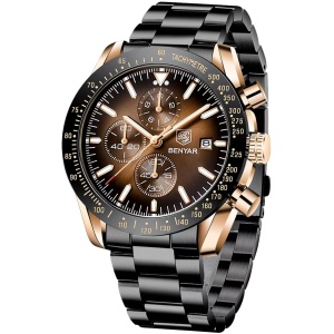 Montre homme étanche analogique quartz chronographe lumineux grand cadran