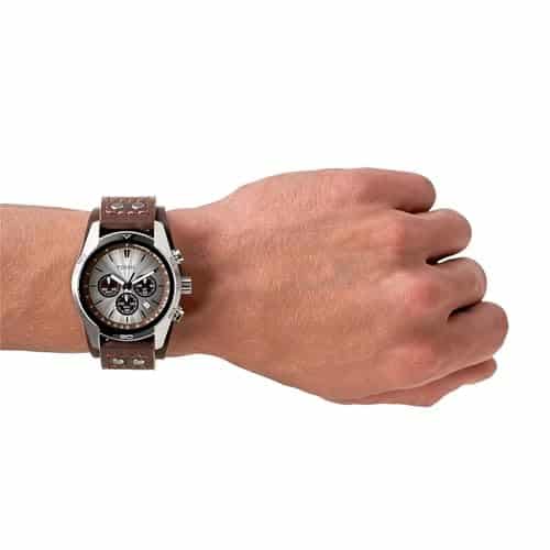 Montre homme Coachman chronographe quartz acier 45mm cuir - vue 4