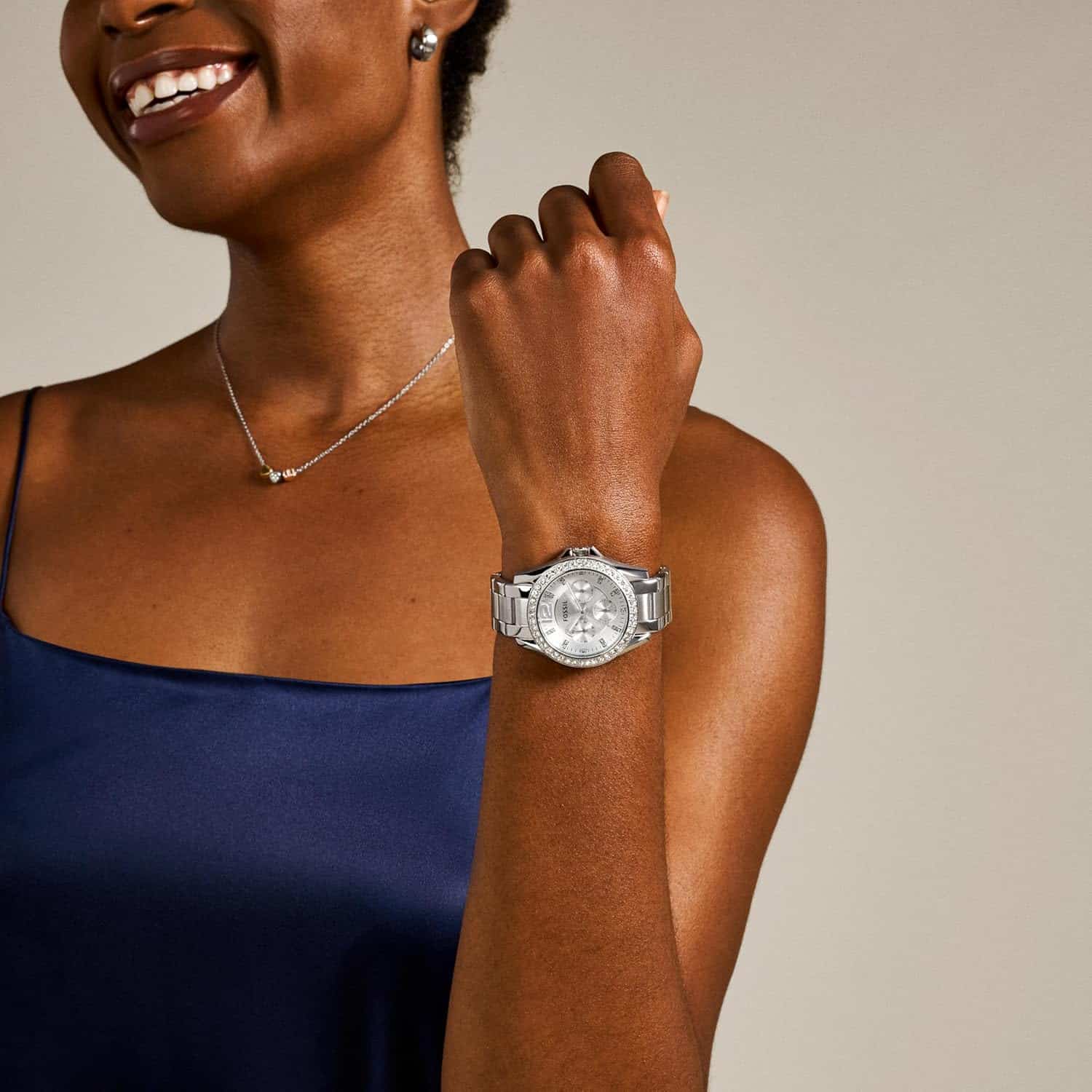 Montre femme Riley quartz multifonctions, boîtier acier inoxydable or rose 38 mm - vue 6