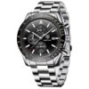 Montre homme chronographe quartz étanche, grand cadran classique - vue 2