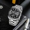 Montre homme chronographe quartz étanche, grand cadran classique - vue 5