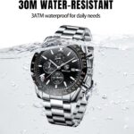 Montre homme chronographe quartz étanche, grand cadran classique - vue 6