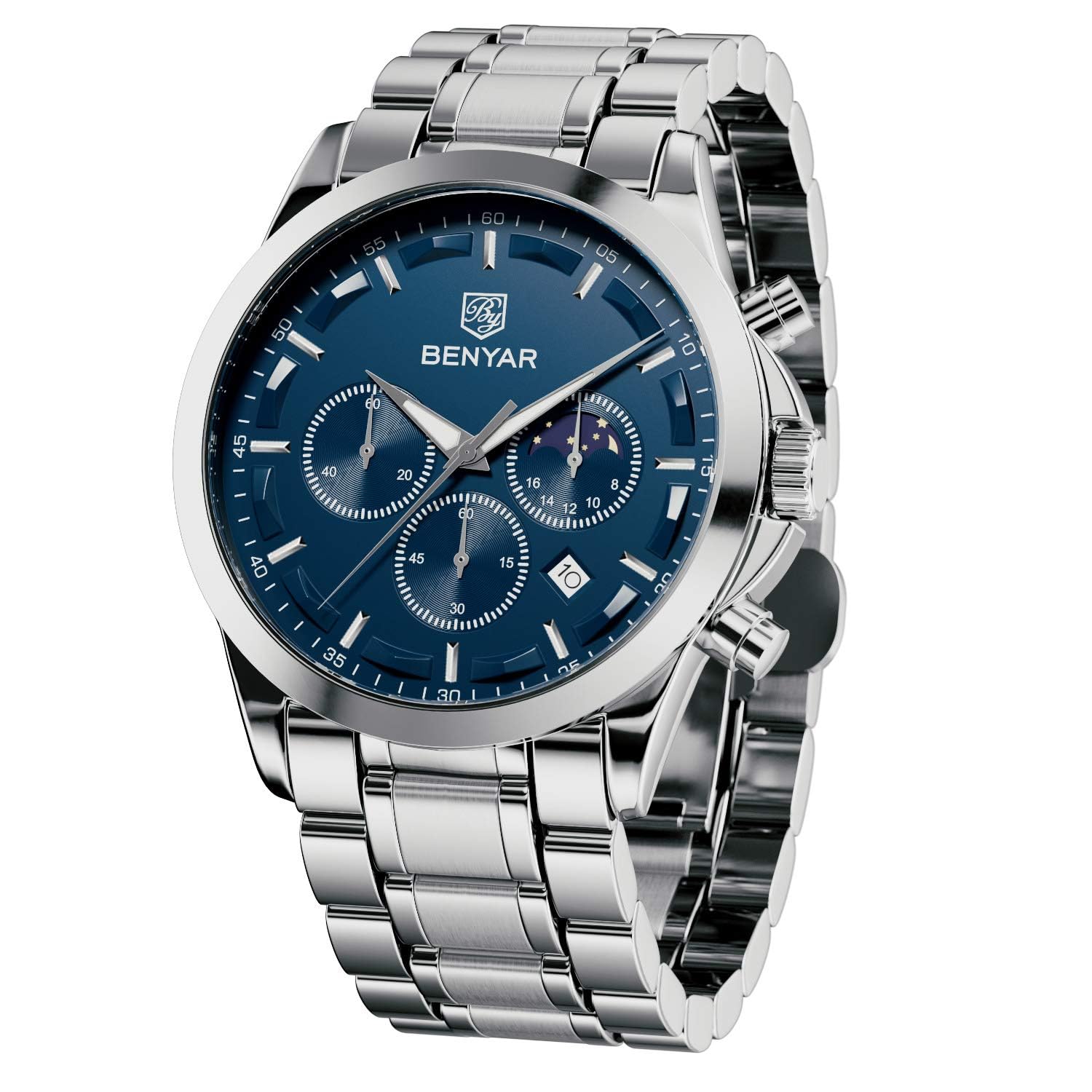 Montre homme chronographe étanche avec date et grand cadran - vue 2