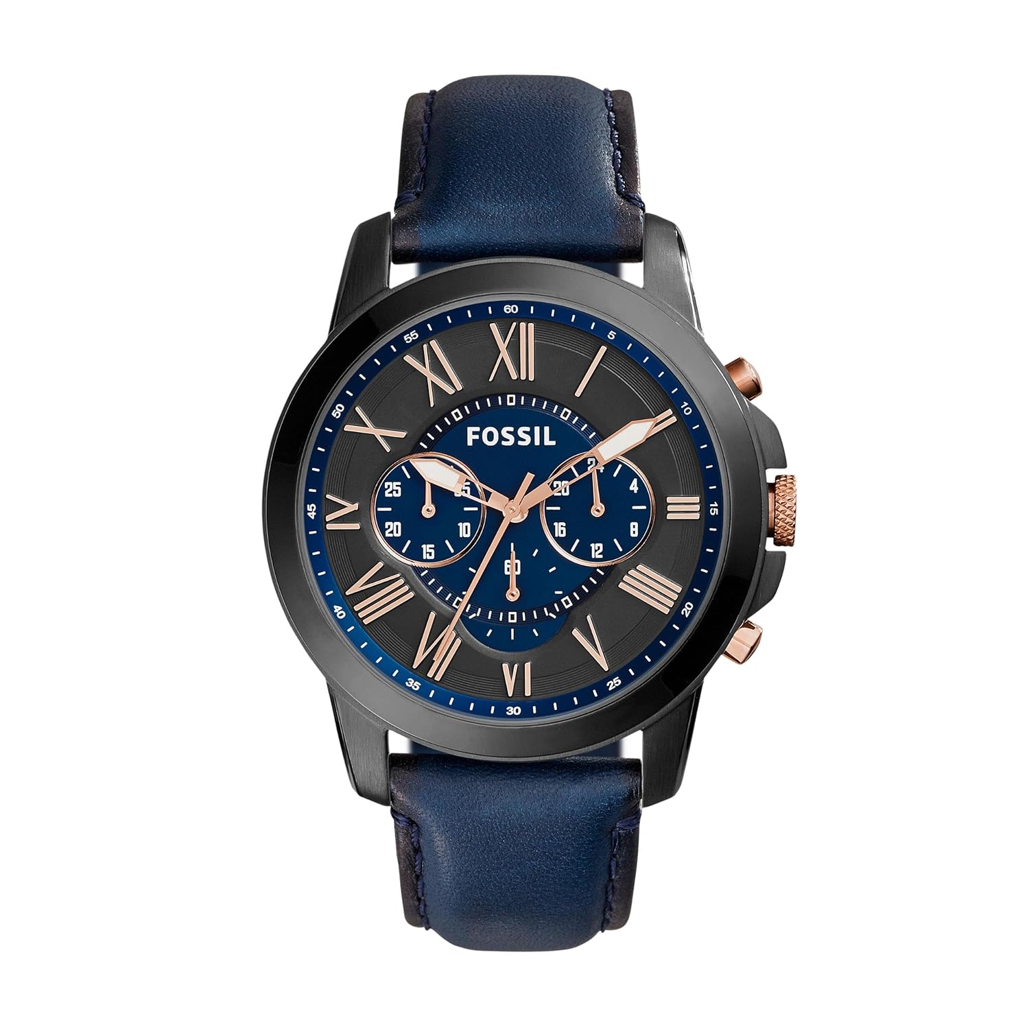 Montre homme Grant 44mm chronographe quartz bracelet cuir - vue 2