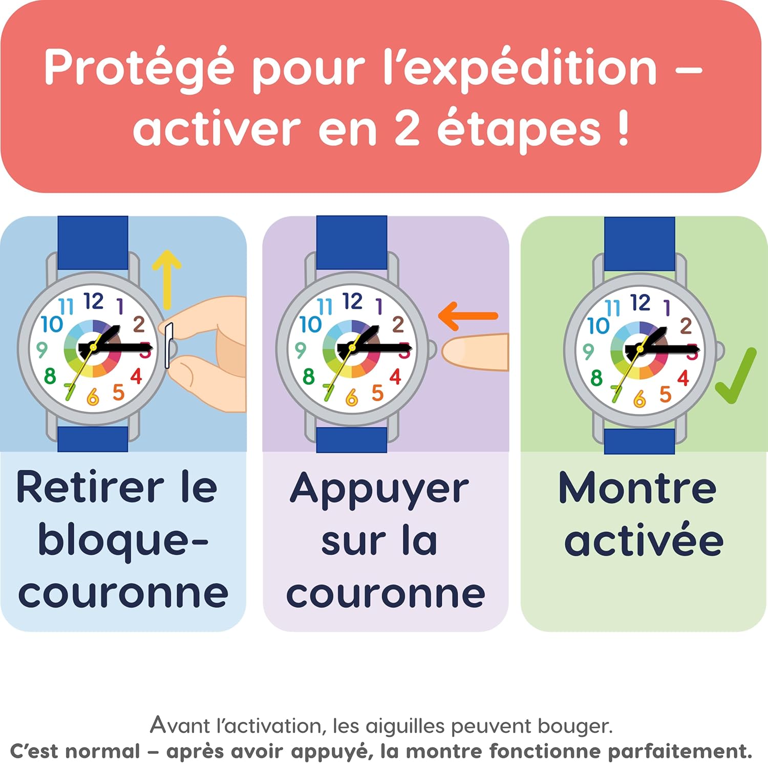 Montre éducative analogique pour enfant dès 5 ans, mouvement japonais - vue 3