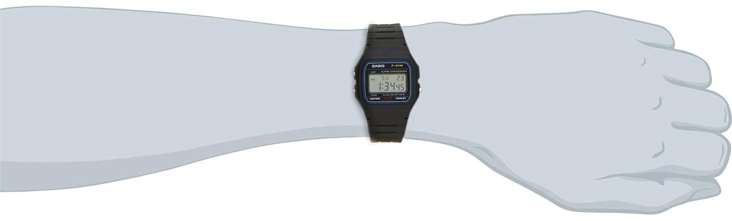 Montre numérique F-91W-1JF avec lumière LED - vue 6