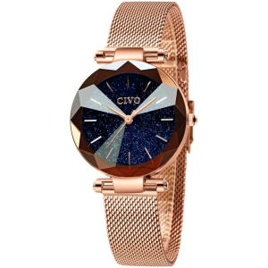 Montre femme bracelet acier inoxydable quartz pour travail
