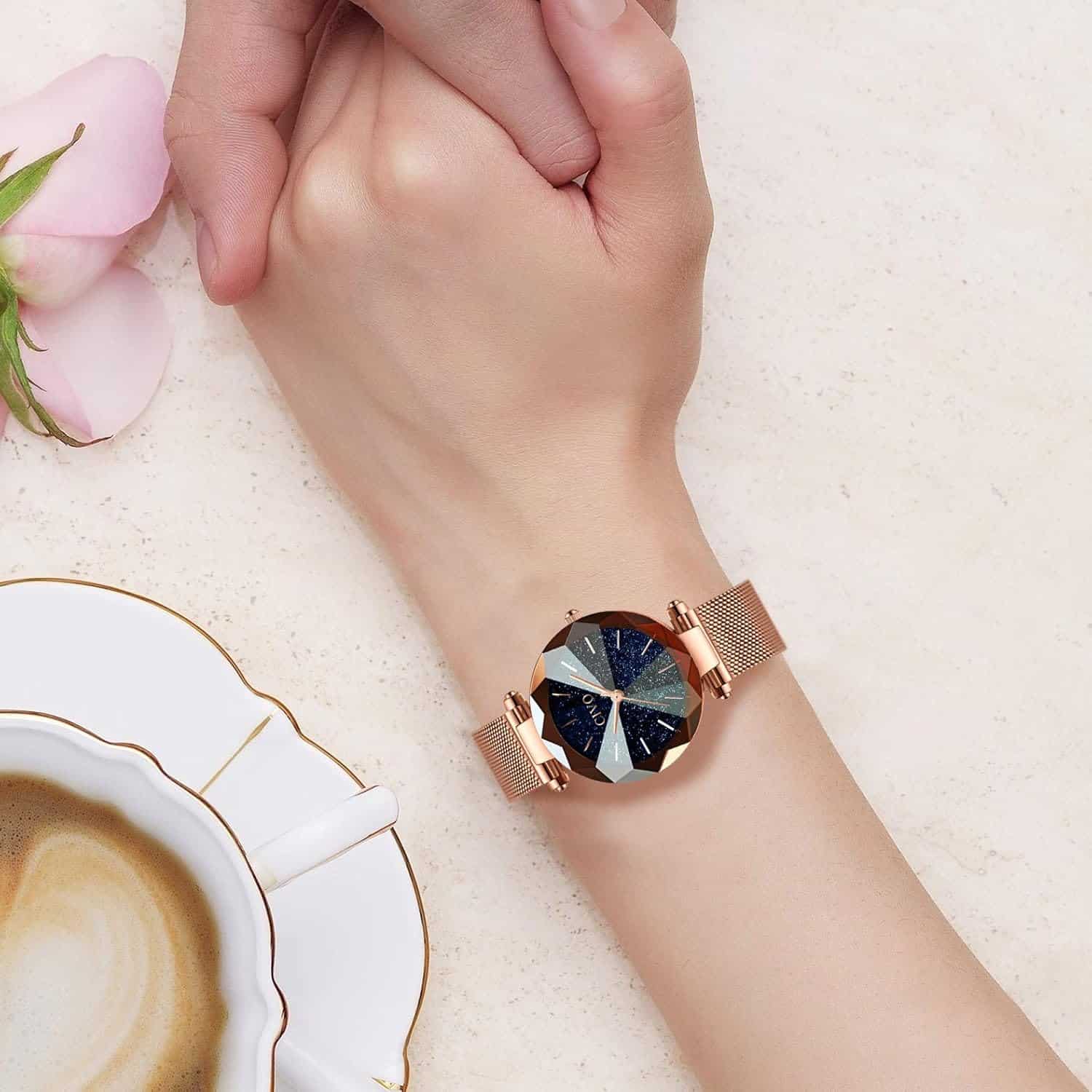 Montre femme bracelet acier inoxydable quartz pour travail - vue 6
