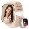 Montre connectée femme avec appels Bluetooth et suivi SpO2, rose - vue 2