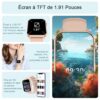 Montre connectée femme avec appels Bluetooth et suivi SpO2, rose - vue 6