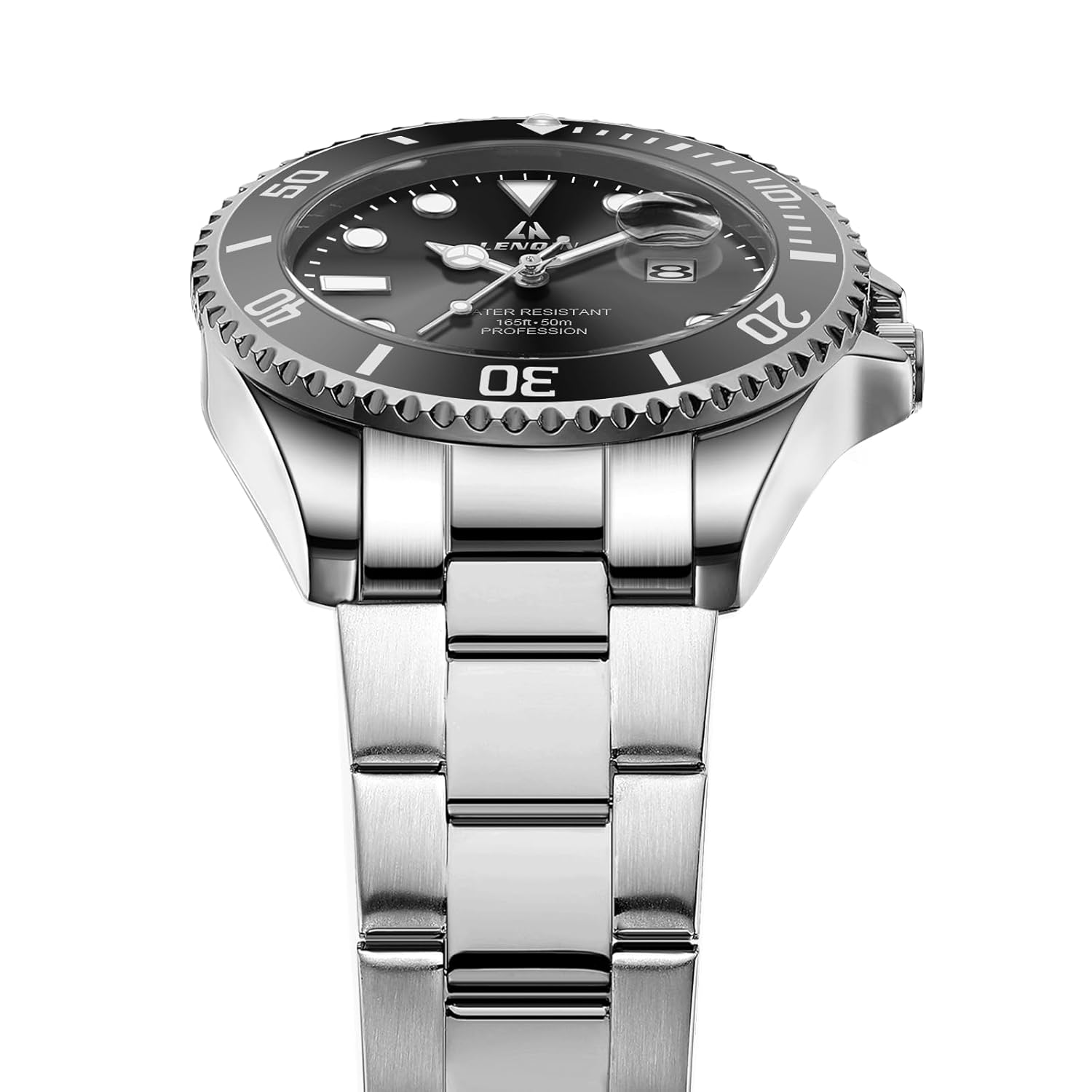 Montre homme acier inoxydable quartz étanche avec cadran lumineux - vue 4