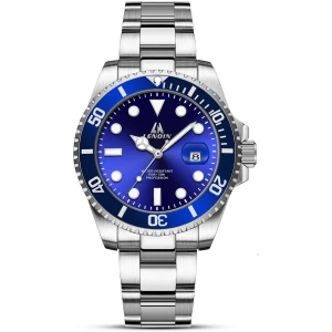 Montre homme acier inoxydable quartz analogique étanche avec lumières