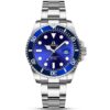 Montre homme acier inoxydable quartz analogique étanche avec lumières - vue 2