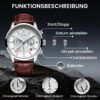 Montre homme chronographe vintage cuir avec date et étanche 3 ATM - vue 4