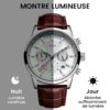Montre homme chronographe vintage cuir avec date et étanche 3 ATM - vue 6
