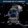 Montre homme quartz acier inoxydable étanche 3ATM avec calendrier - vue 6