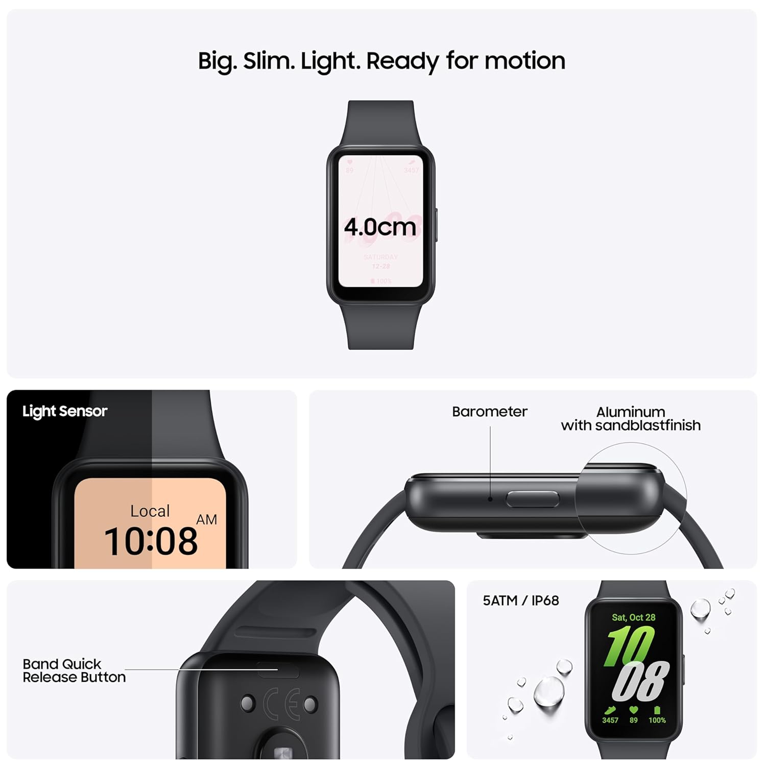 Samsung Galaxy Fit3 montre connectée AMOLED 40 mm gris - vue 6