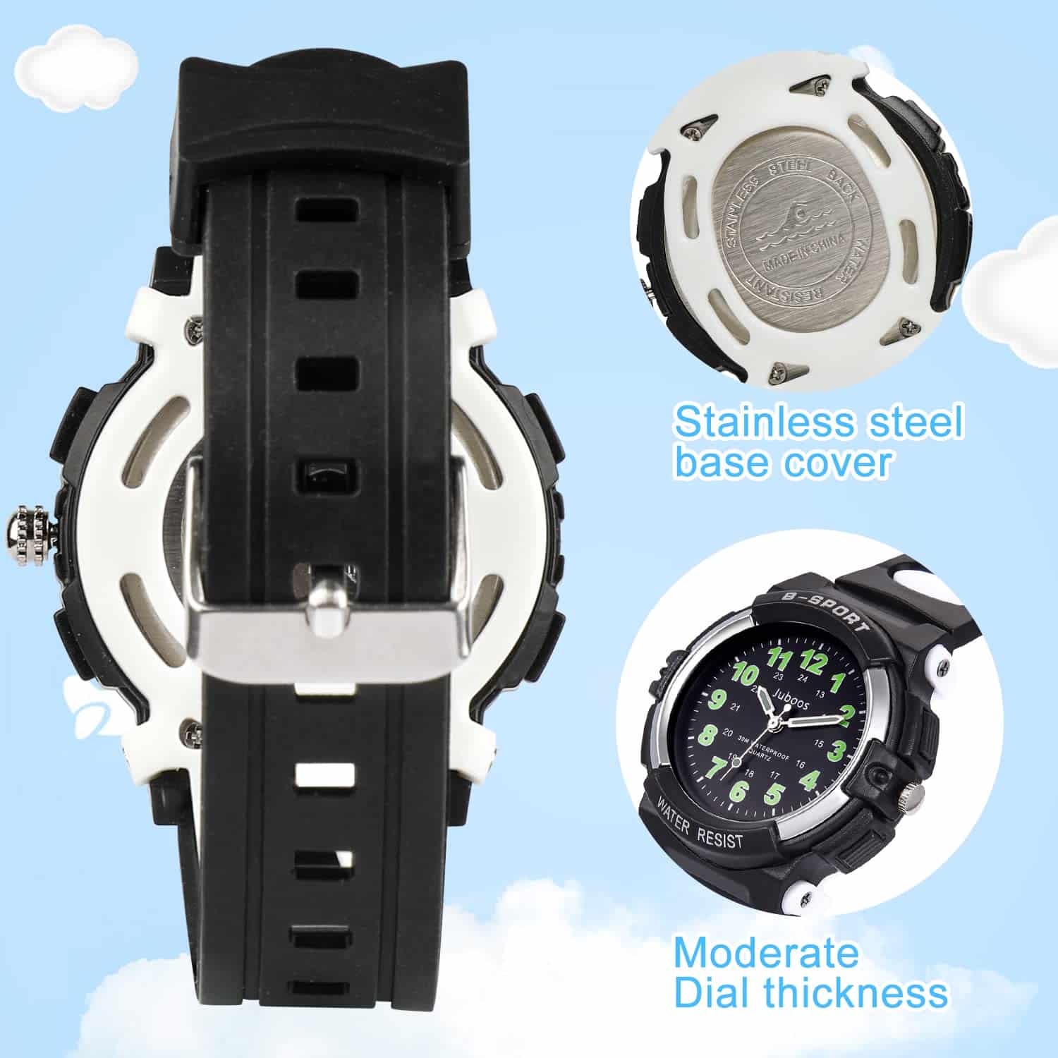 Montre enfant avec 7 veilleuses colorées, bracelet étanche et souple - vue 6
