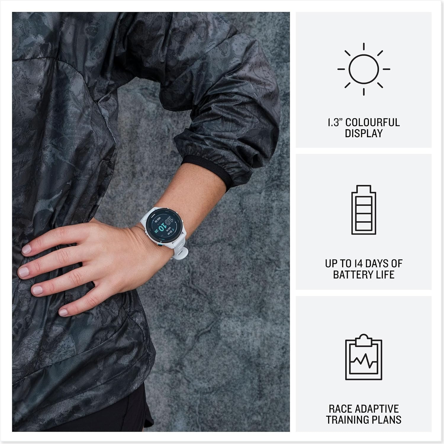 Garmin Forerunner 255, montre GPS running multisports boîtier 46 mm grise - vue 4