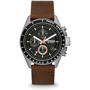 Montre homme Decker chronographe quartz acier 44 mm bracelet silicone