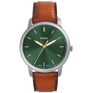 Montre Fossil Minimalist à Quartz pour Homme, Acier Inoxydable ou Cuir