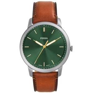 Montre Fossil Minimalist à Quartz pour Homme, Acier Inoxydable ou Cuir