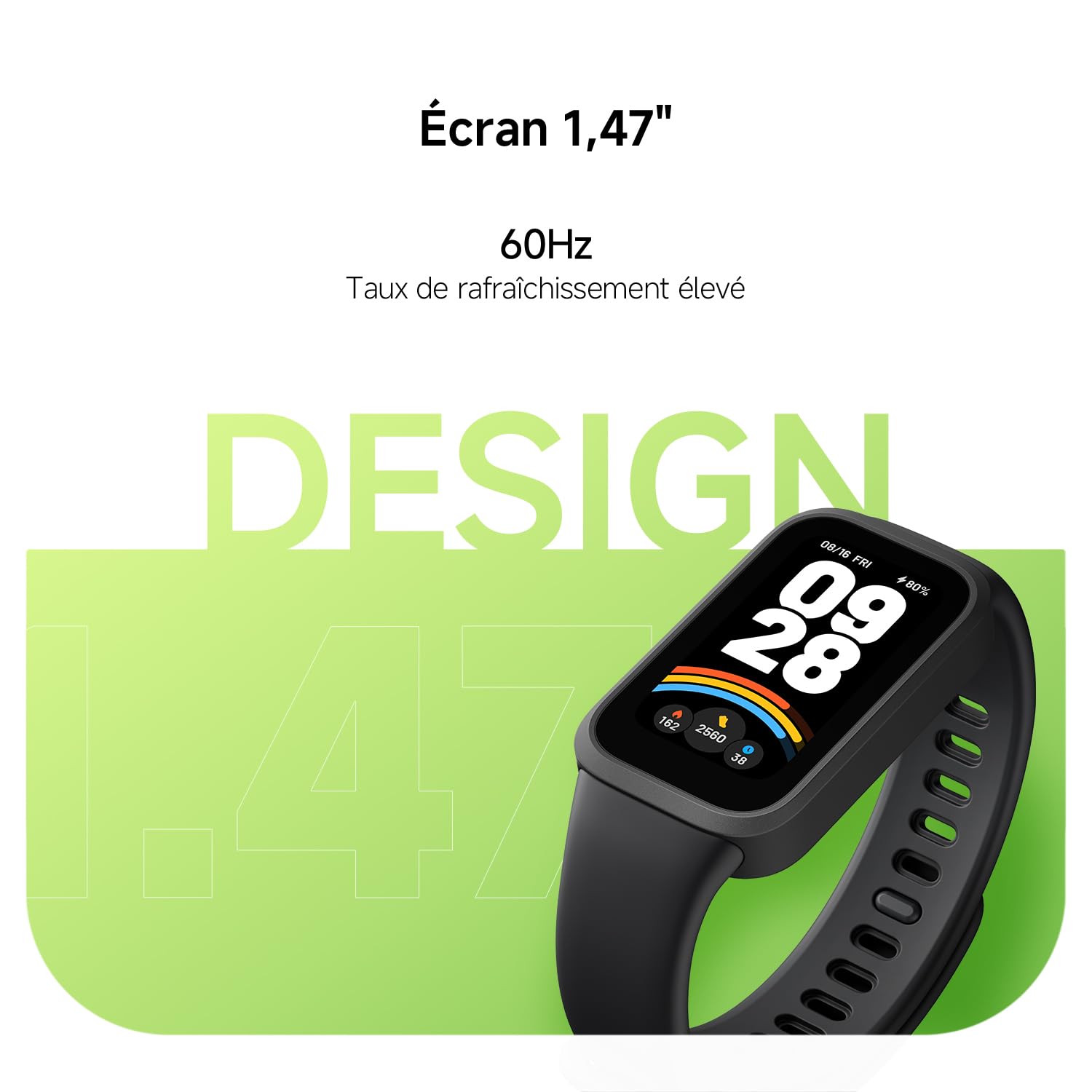Xiaomi Smart Band 9 Active, bracelet connecté sport, écran 37mm, 60 Hz, 18 jours d'autonomie, rose - vue 4
