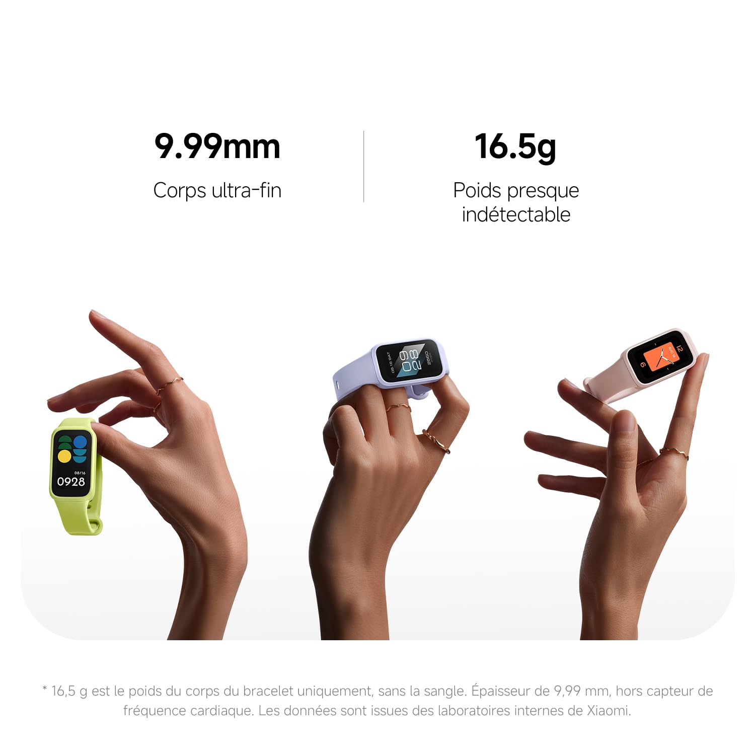 Xiaomi Smart Band 9 Active, bracelet connecté sport, écran 37mm, 60 Hz, 18 jours d'autonomie, rose - vue 5