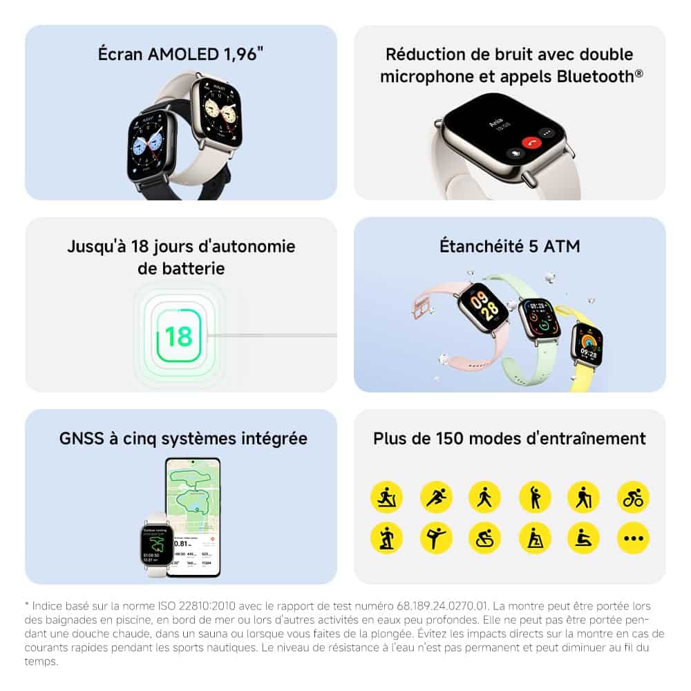 Xiaomi Redmi Watch 5 Lite, montre connectée GPS avec écran Amoled 50mm et 18 jours d'autonomie, dorée - vue 3