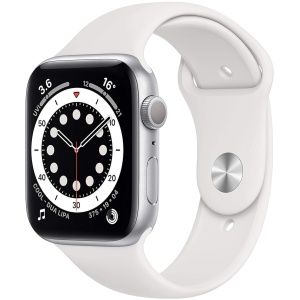 Apple Watch Series 6 GPS 44mm alu argent bracelet blanc reconditionné