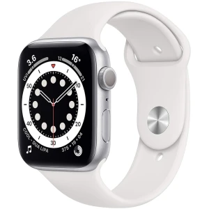 Apple Watch Series 6 GPS 44mm alu argent bracelet blanc reconditionné