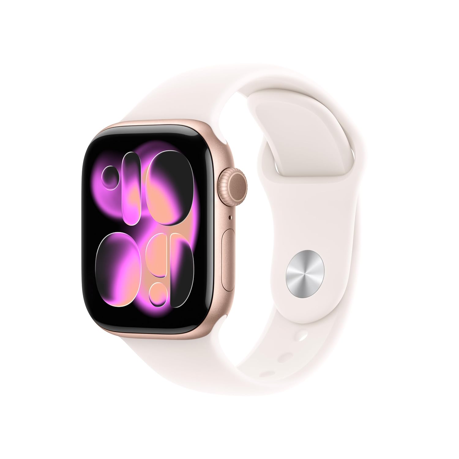 Apple Watch Series 11 GPS 42mm Or Rose avec Bracelet Sport Rose Tendre - vue 2