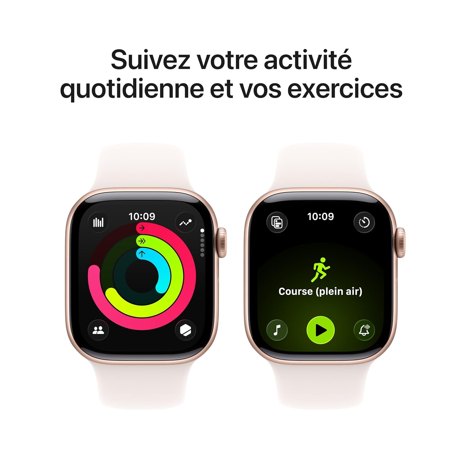 Apple Watch Series 11 GPS 42mm Or Rose avec Bracelet Sport Rose Tendre - vue 4