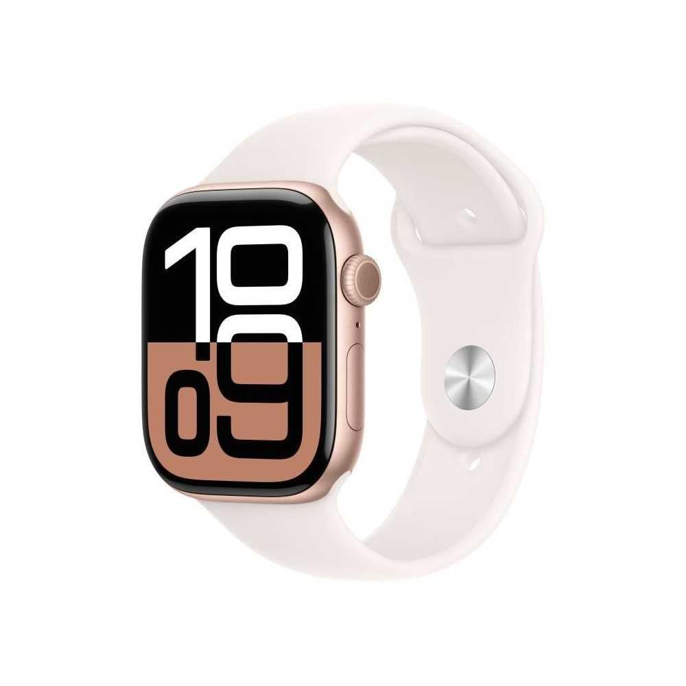 Apple Watch Series 10 46 mm or rose avec bracelet Sport rose tendre